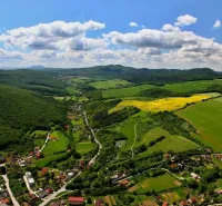 The landscape around the village of Prašník with fields and hilly terrain for Special properties.