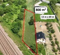 Plots - housing in Nové Mesto nad Váhom with an area of 800 m² near the railway.