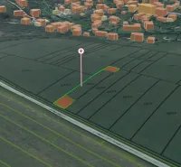 Aerial view of the property in Podkylava, surrounded by peculiar real estate.