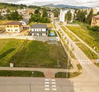 Aerial view of residential plots in the Kasárne District in Brezno and its surroundings.