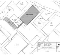 Architectural plan for the extension of the building at Kyiv Square in Banská Bystrica.