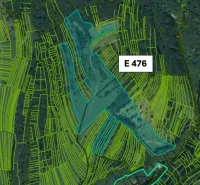 Map of agricultural and forest land in Omastiná with the designation of parcel E 476.