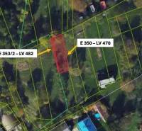 A map of plots near Lúčky shows agricultural and forest lands with their parcel numbers.