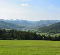 The region of Horná Mariková surrounded by mountains and forests, agricultural and forest lands.