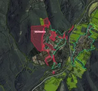 Map display of agricultural and forest land around Orovnica.