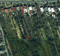 Aerial view of a gardening area with peculiar properties in Snina.