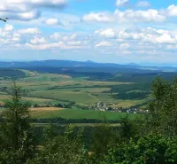 A landscape with extensive agricultural and forest lands around Valentovce, surrounded by nature.