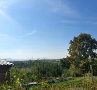 View of the gardens in Košice - Krásna district, 1st May Street with a blue sky.