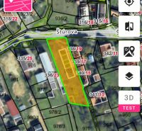 Parcel map on Štúrova Street in Nitrianske Rudno, designated for residential plots.