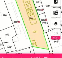 Map of the plot on Štúrova Street in Nitrianske Rudno designated for Residential Land.