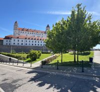 Bratislava Castle with its courtyard and surrounding greenery.