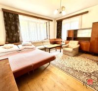 A room with a sofa and an armchair, a floor with a wooden decor, a carpet, furniture.