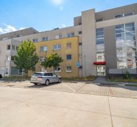 Apartment building on Silvánova Street in Pezinok with parking spaces.