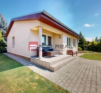 A family house in Senec with a landscaped garden, terrace, and surrounding trees.
