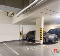 Underground parking on Továrenská Street in Bratislava-Staré Mesto with an Audi car.