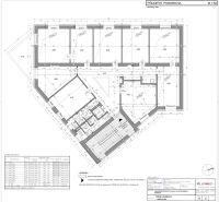 Floor plan of the attic offices on Kukuričná Street in Bratislava – Nové Mesto.