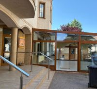 Commercial premises on Turecká Street in Senec with a glass facade and entrance.