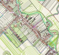 Cadastral map of the Opoj area showing the arrangement of parcels and infrastructure.