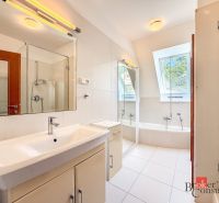 A bathroom in a 5 or more room apartment with a bathtub, shower, and large window.