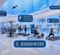Modern fitness center with AI technologies in a Recreational Apartment in Pattaya with a sea view.