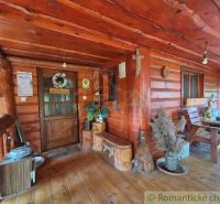 A wooden interior of a family house with a decorative entrance and a floor with a wood pattern.
