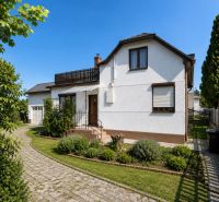 A family house on 29th August Street in Trebišov, with a landscaped garden and a paved road.