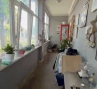 A glazed veranda in a family house with plants and decorations.