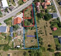 Aerial view of plots in Čaradice with an area of 951m² and 1046m².