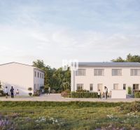 A family house in Nitra with a minimalist design and a landscaped garden.