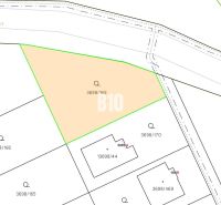 Cadastral map with boundaries of residential plots in Nitra.