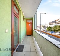 A balcony on Galantská Street in Dunajská Streda at a 3-room apartment with a view of the street.
