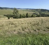 Hilly landscape and meadows with a view in the area of Special Properties in Stará Ľubovňa.