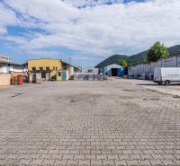 An area with paving and buildings on Zvolenská Road in Banská Bystrica.