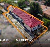 A family house in Vydrany with a red roof, marked for rent.