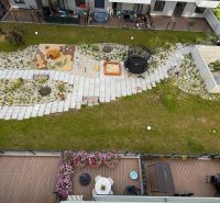 A children's playground in the garden of a 3-room apartment on Kubániho Street in Zvolen.