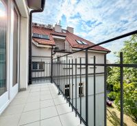 Balcony with iron railing and buildings, Bratislava - Old Town, Palisády, 3-room apartment.