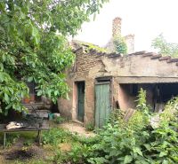 An old family house in Nové Zámky with a neglected garden and a damaged roof.
