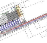 Floor plan proposal on a plot for a family house in Nová Polhora on Nová Polhora Street.