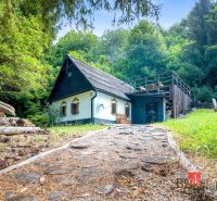 A cottage in Píla surrounded by dense forests, a stone path leads to the entrance.