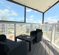 A balcony in a 3-room apartment on Landererova Street, Bratislava - Staré Mesto with a view.