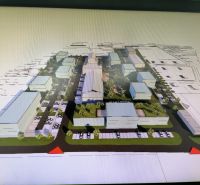 Visualization of the city district with buildings and roads in Tomčany, Martin.