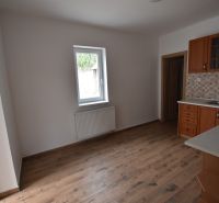 A kitchen space with a wooden decor floor and a wooden kitchen unit.