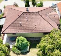 The family house on Severna Street in Kláštor pod Znievom has a sloped roof and a garden.