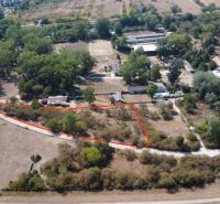 Aerial view of Recreational plots in Piešťany with marked parcel and surrounding greenery.