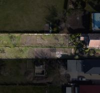 Aerial view of the garden and family house on Legionárska Street in Mani.