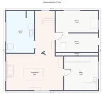 Floor plan of a family house on Tešmak Street in Šahy with four rooms.