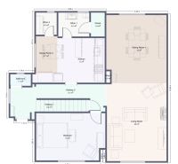 Floor plan of a family house in Šahy on Tešmak Street with an area of 99 m².