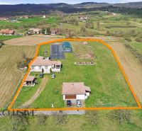 Aerial view of a family house in Kopanice in Krupina with a large plot of land.