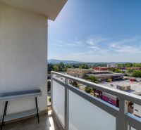 The balcony of a 4-room apartment on E. F. Scherer Street in Piešťany with a panoramic view.
