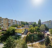 View of apartment buildings and greenery on Krosnianska Street in Košice - Dargovských hrdinov district.